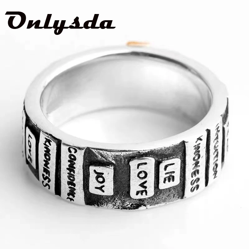 Onlysda GothicLetter Ring Stainless Steel Jewelry 2021 Aesthetic Couple Love Female Accessories Wedding Anel Free Shipping