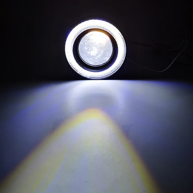 Universal Car COB LED Angel Eye DRL Fog Lights 64/76/89mm - Image 4
