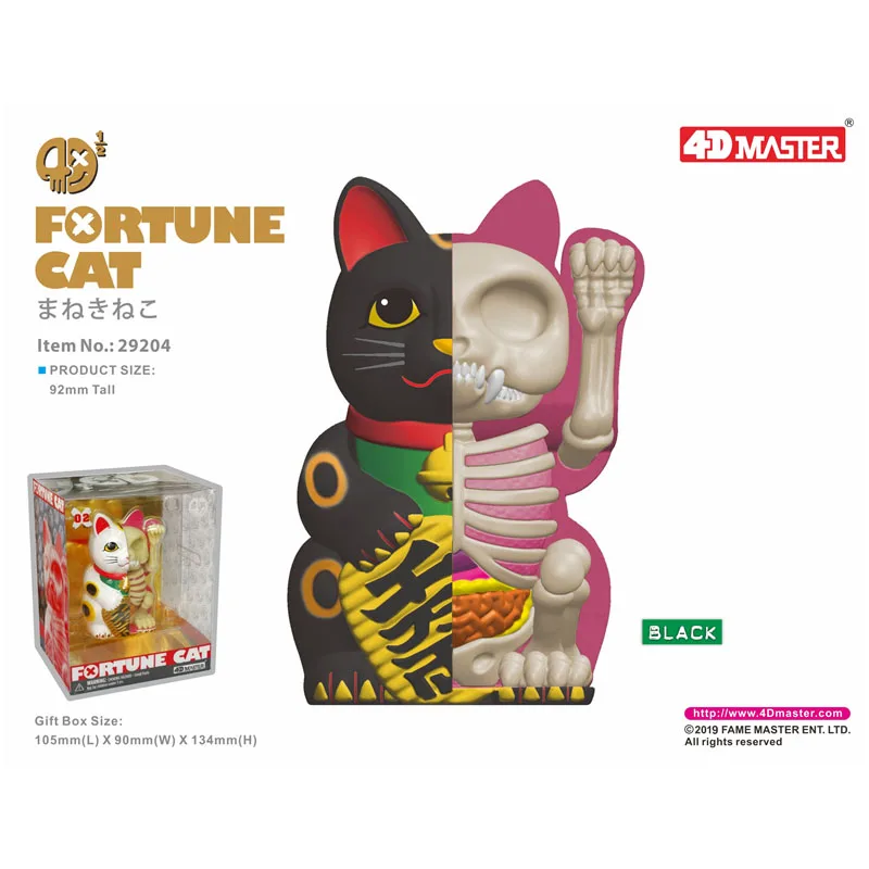 4D Master Authentieke Kunstenaar Mighty Jaxx 4Inch Herenhuis Zwarte Kat Standbeeld Thuis Desktop Ornament Gift