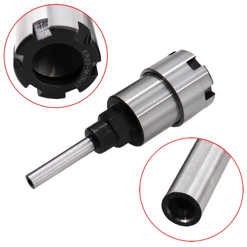 Spring Steel 1/4 1/2 Inch Shank  Milling Cutter Extender Router Bit Extension Rod ER Collet Holder Adapter