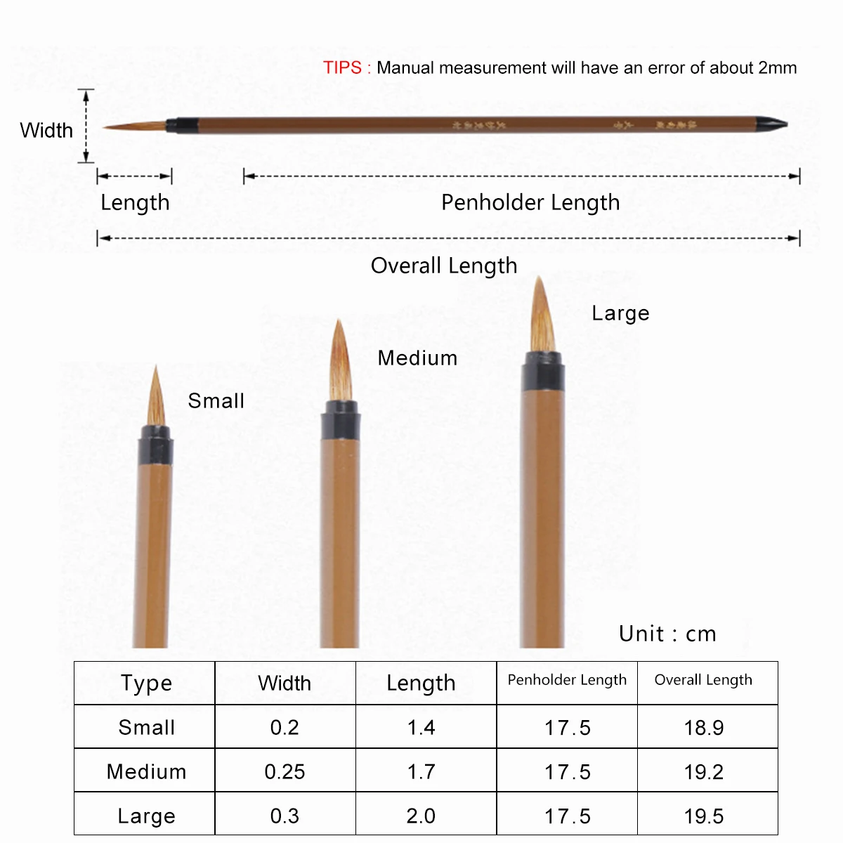 SeamiArt 3pcs Weasel Hair Chinoiserie Watercolor Painting Brush for Watercolor Hook Line Detail Drawing