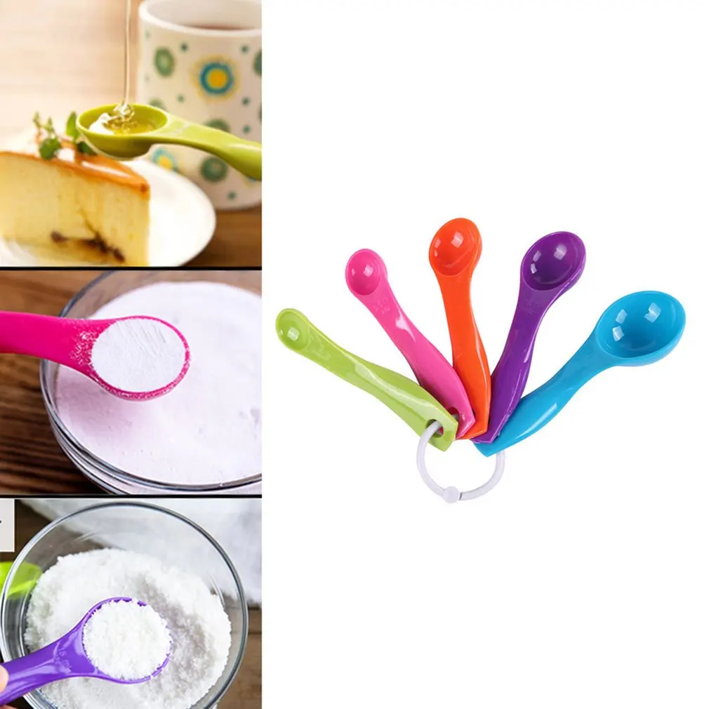 5 Pcs/Set Kitchen Measuring Cup Rainbow Color Stackable Combination Measuring Cup Tools 5-Piece Kitchen Accessories Tools