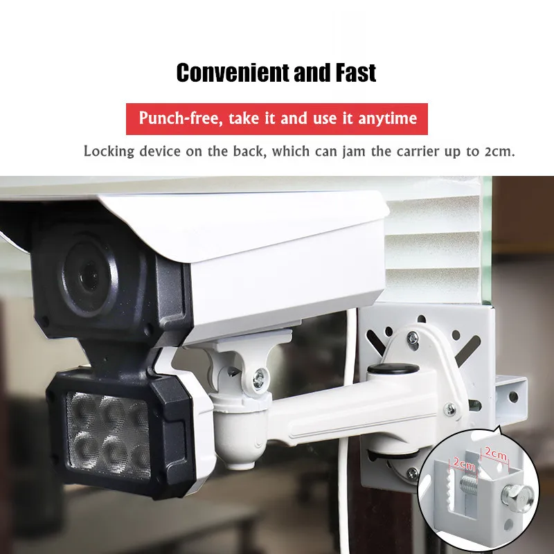 White Surveillance Security CCTV Camera Mounting Bracket Projector Stand Wall Mount Holder Universal Vertical Pole Mount Adapter