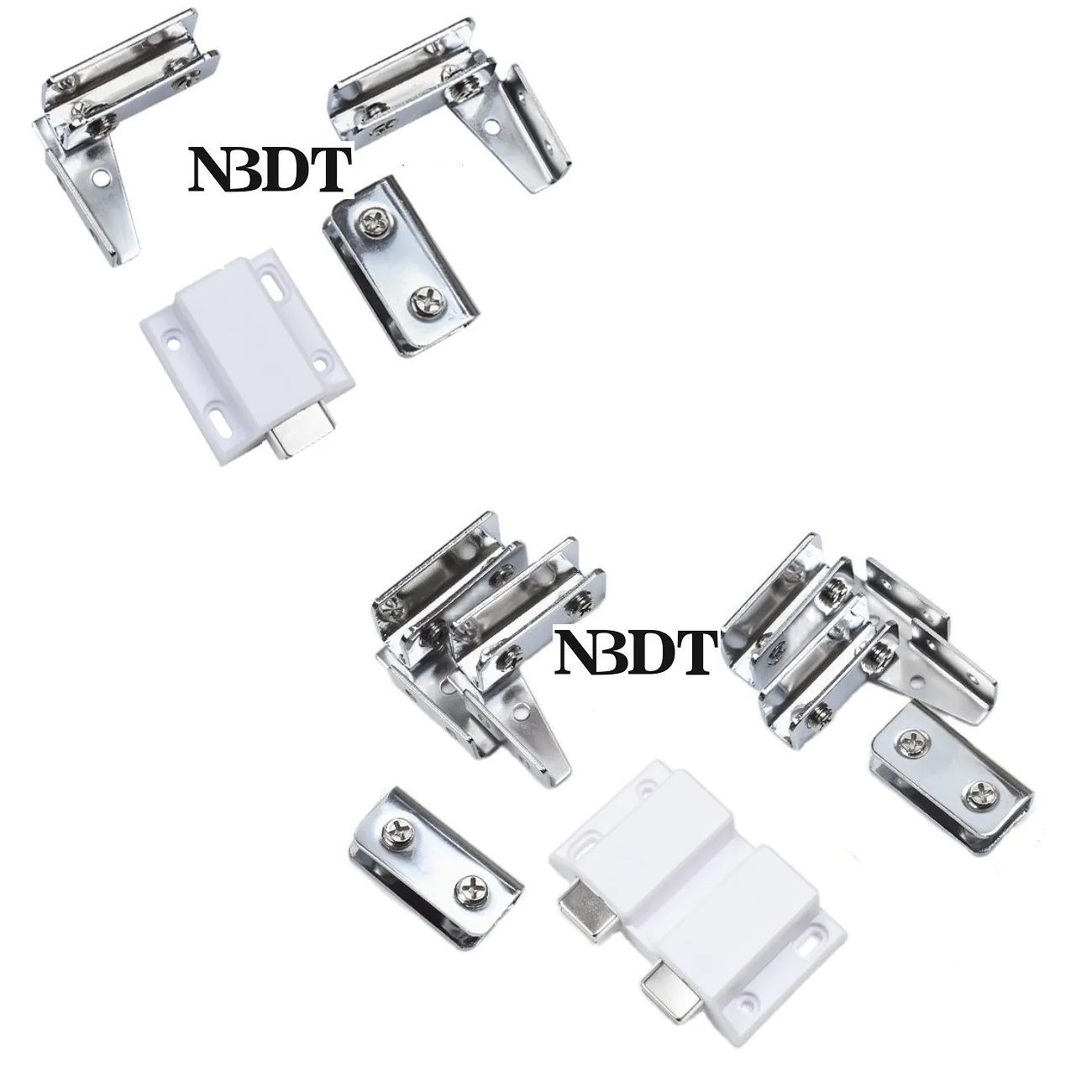 

2Sets Frameless Glass Pivot Hinge Push To Open Magnetic Touch Latch Single Doule Swing Door Face Mount Drill Free