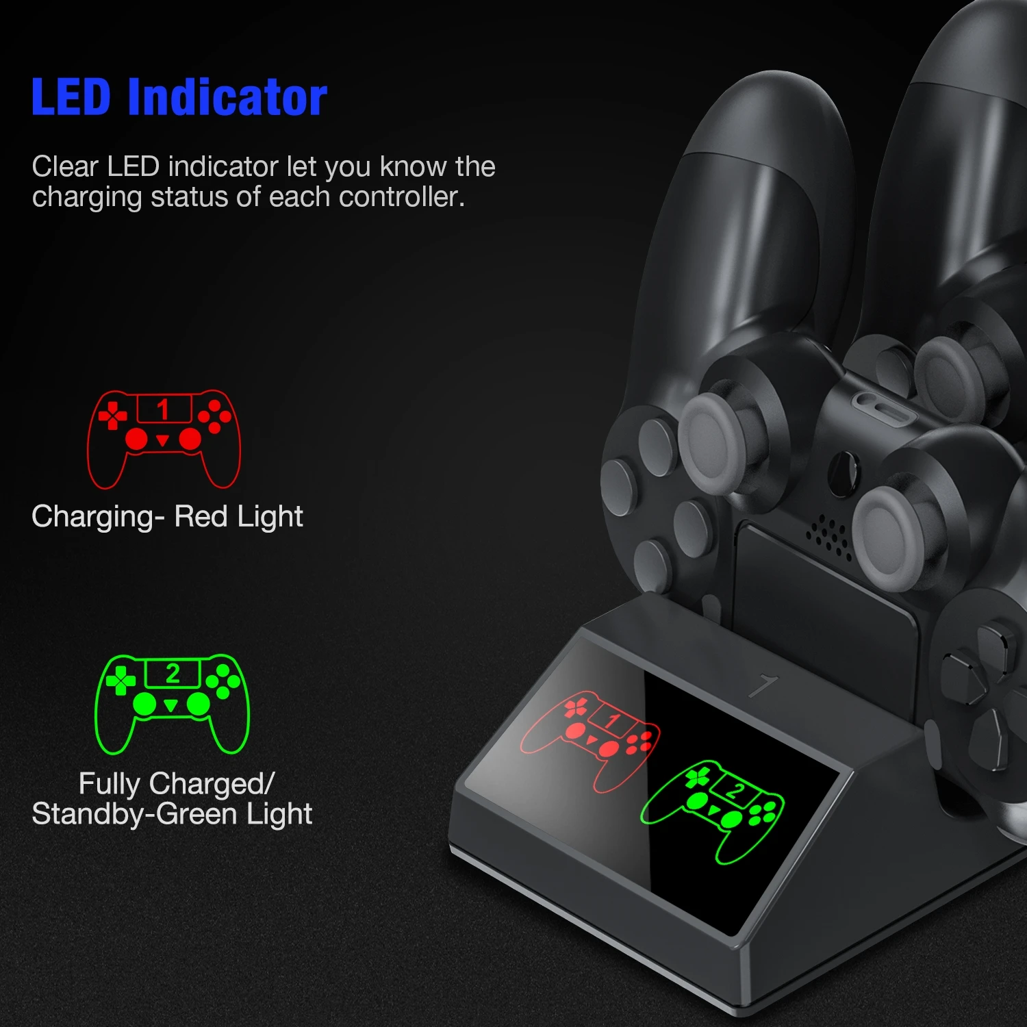 ل PS4 محطة شحن مزدوجة مع 4 المصغّر USB شحن دونغل ل PS4 تحكم شاحن ل بلاي ستيشن 4/PS4 سليم/PS4 برو