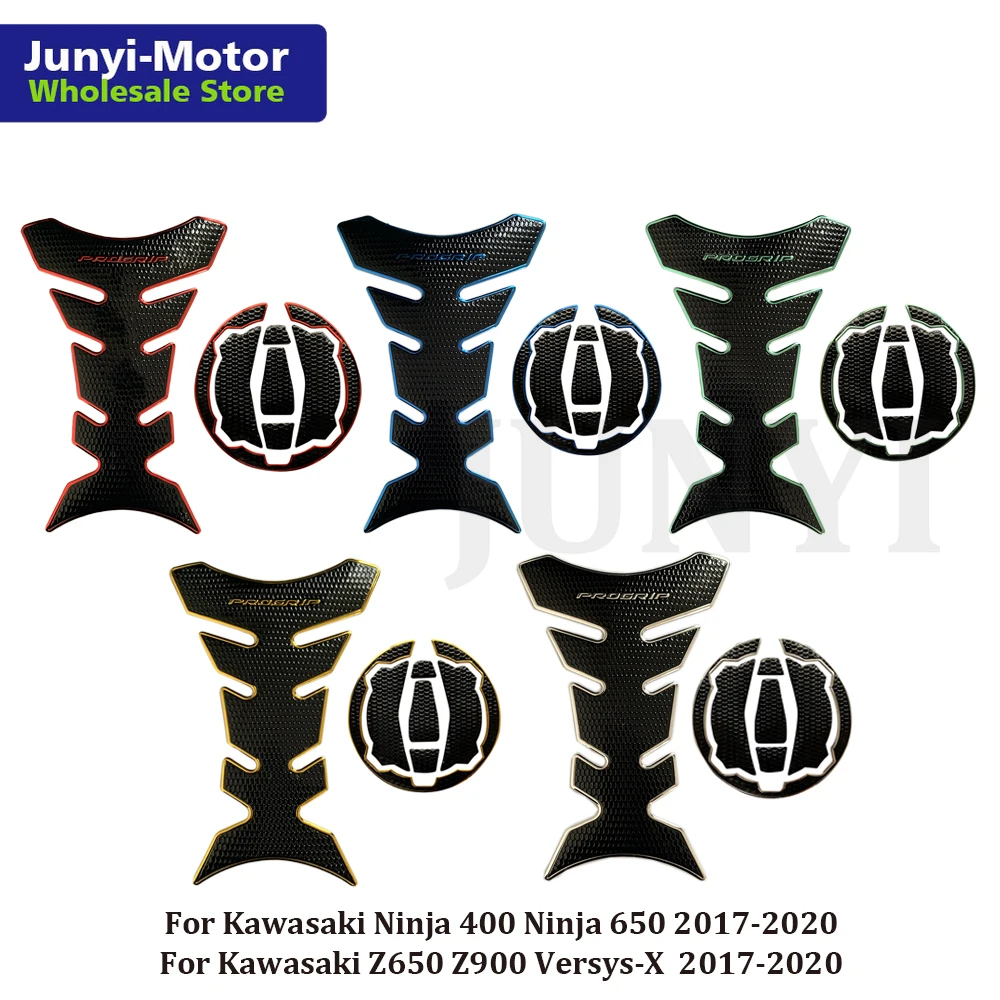 Fuel Tank Pad Gas Cap Cover Sticker Grip For 650 400 Z650 Z900 Versys-X 300 2017 2018 2019 2020 Motorcycle Decal