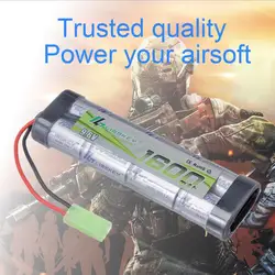 Limskey 8S 2/3A 9.6v 1600mAh NiMH Flat Battery Pack with Mini Tamiya Connector for Airsoft Guns Mini AK series or modified AEG's