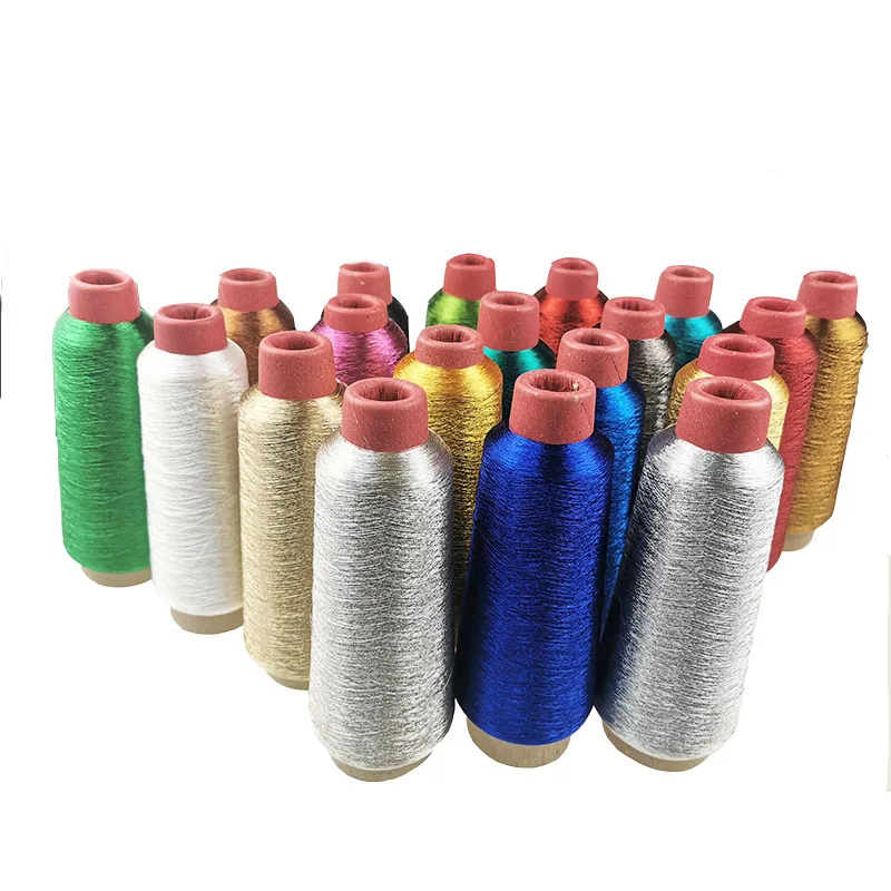 Sanbest Manual Metallic Embroidery Thread for Machine 150D 3200M DIY Hand Knitting Bright Silk Gold Cross Stitch Textile Yarn