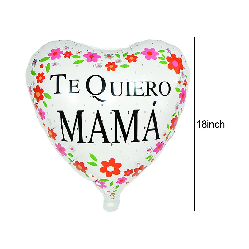 Globos de helio en forma de corazón para decoración del Día de la madre, lote de 5 unidades, 18 pulgadas