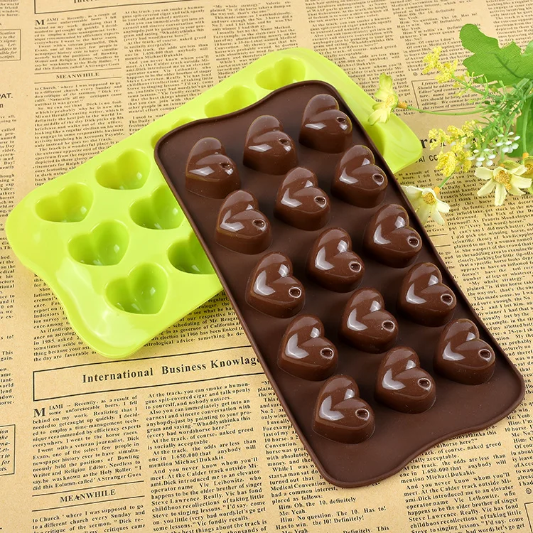 

15 Love Heart Fondant Cake Molds Soap Chocolate Mould For The Kitchen Baking