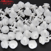 50pcs White Auto Bumper Fender Fastener Retainer Clips 8mm Hole Fixed Rivet Retainer Plastic Rivets Fastener Push Clips Custom