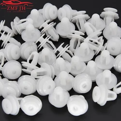 8mm Hole Car Fixed Rivet Retainer Plastic Rivets Fastener Push Clips 50pcs White Auto Bumper Fender Fastener Retainer Clips