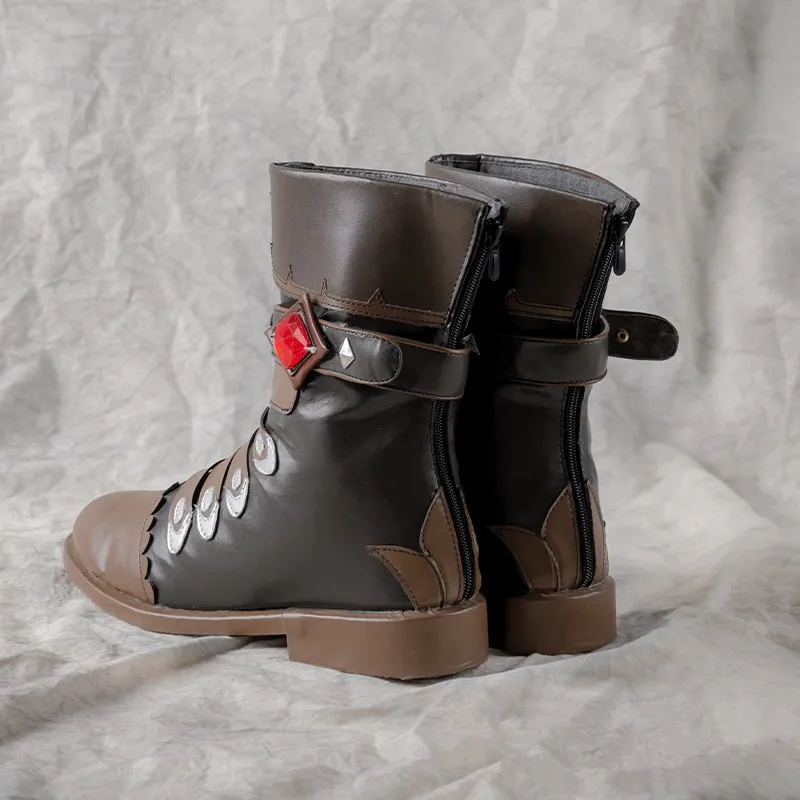 Genshin Impact Diluc Ragnvindr Cosplay Shoes Man Christmas Boots