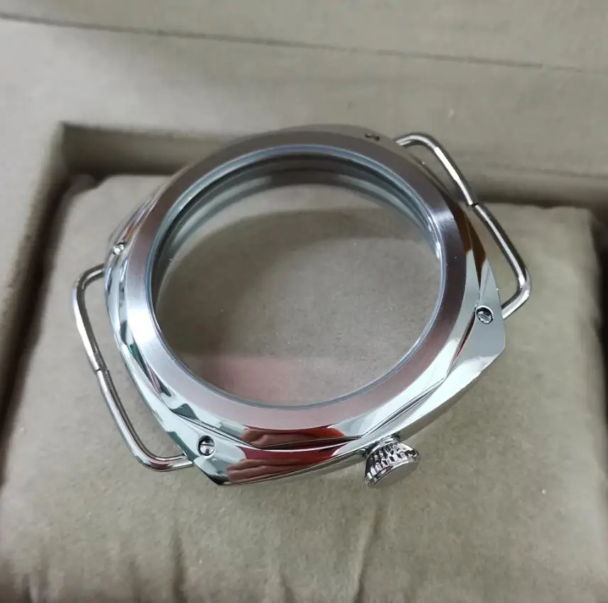 Watch parts polishing Watch case 316L stainless steel 47mm Watch case not have logo Suitable for ETA 6497 6498 Movement