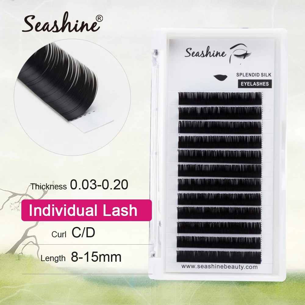 Seashine メイクまつげ 12 ライン 9-14 ミックストレイ個人まつげエクステンションフェイクミンクアイまつげ