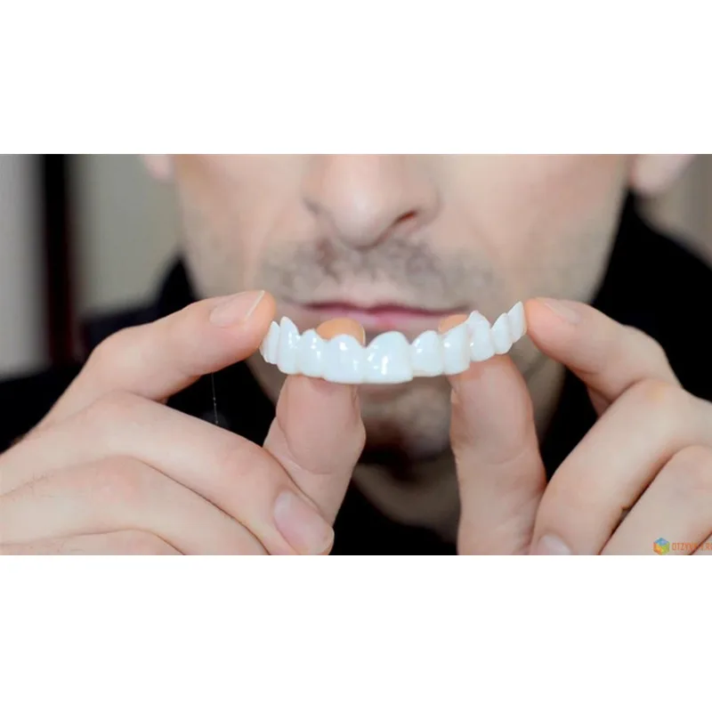 SowSmile Gel di Silicone morbido dentale orale superiore inferiore falso denti finti copertura sorriso perfetto impiallacciature protesi