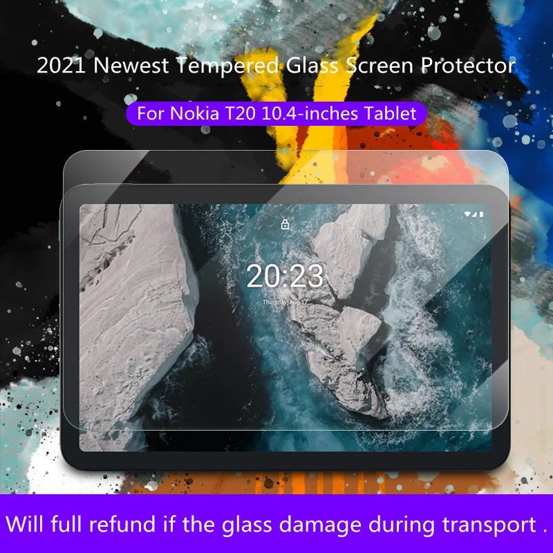 Newest High Quality 9H HD Tempered Glass Screen Protector For Nokia T20 10.4 inch 2021 Tablet Explosion Proof Protective Film