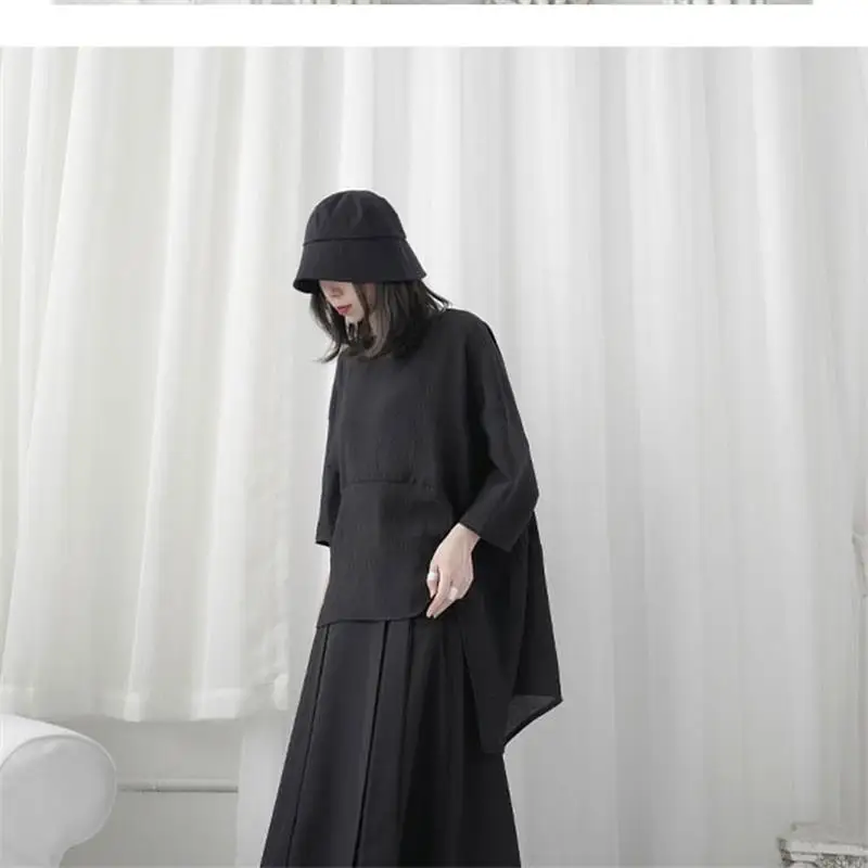 Lady Half Skirt Spring And Summer New Black Irregular Slim Design Long Hanging Feeling Youth Fashion Trend Half Skirt