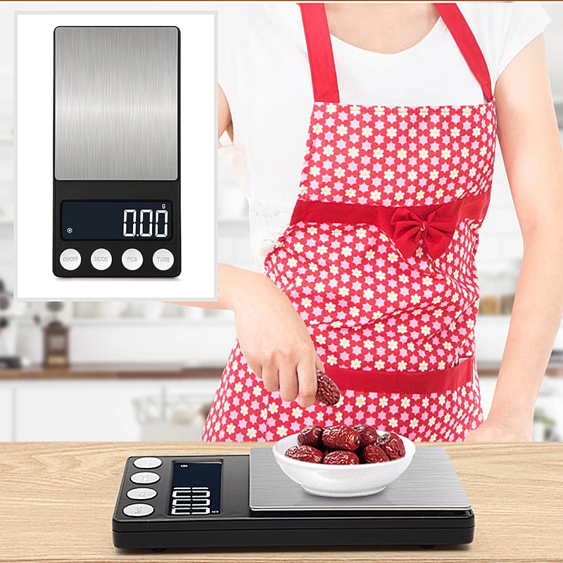 

100/200/500g-0.01g Kitchen Pocket Jewelry Scale Gold Carat Balance Medicinal Electronic Scale LCD Food Balances Digital Scales