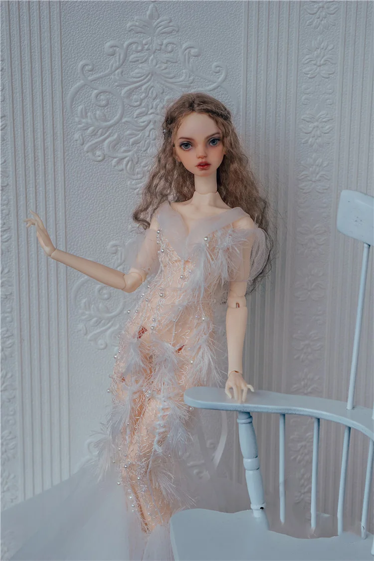 1/4 1/3 Scale BJD Clothes Translucent White Vintage Mermaid Fairy Dress For BJD/SD MSD SD13 Big Girl Doll Accessories C1043