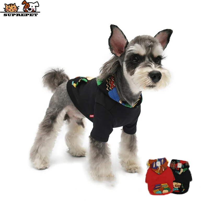 SUPREPET Cartoon Printing Dog Hoodies Cool Graffiti Designer Dog Clothes Winter Pure Cotton Warm Puppy Costume Yorkie Chihuahua