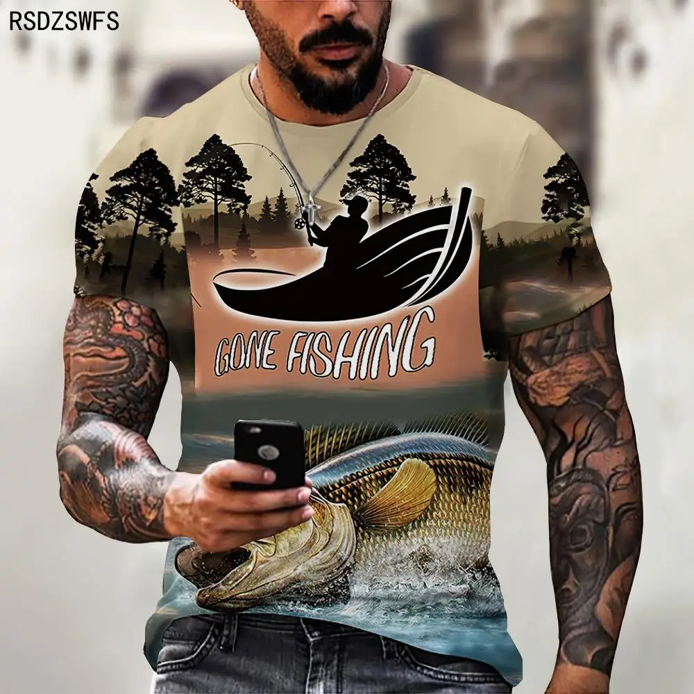 Summer Fashion 3D Printing Carp Pattern Male/Female T-shirt Street Personality Trend Wild Fisherman Must-have Koi Loose Oversize