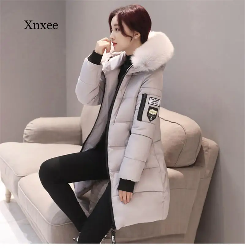 

2020 Women Parkas Winter Ladies Casual Long Coats Woman Jackets Winter Women Hooded Fur Collar Cotton Parkas Warm Coat Outwear