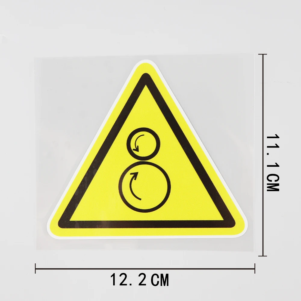 YJZT 12.2CM×11.1CM Warning Counter Rotating  PVC Decal Car Sticker 12C-0531