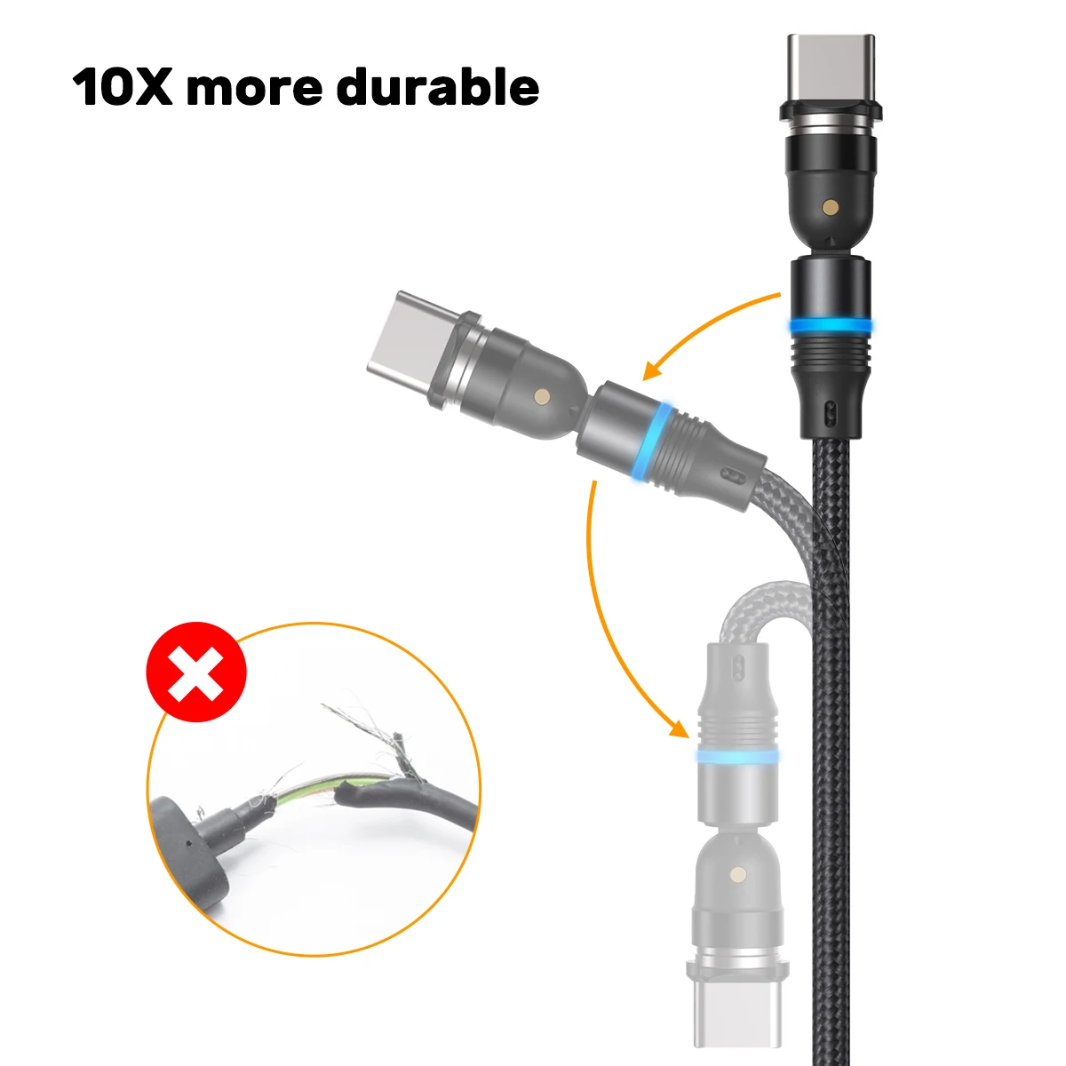 AUFU 1m 2m 3m Cable magnético carga rápida USB tipo C Cable cargador magnético Cable de datos Micro USB para iPhone Xiaomi Samsung