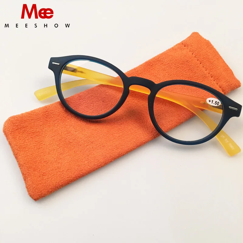 

Meeshow Soft Touch Reading Glasses 1.25 Flex Classic Youthful Round Women Reading Glasses With Case Reading Glasses 1330