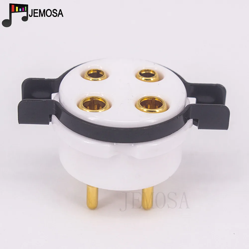EIZZ Ceramic 4PIN Tube Socket Gold Plated For 2A3 300B 811 274A 572B 5Z3 5U4G 866 6B4G Vacuum Tube Amplifier Audio Vintage HIFI