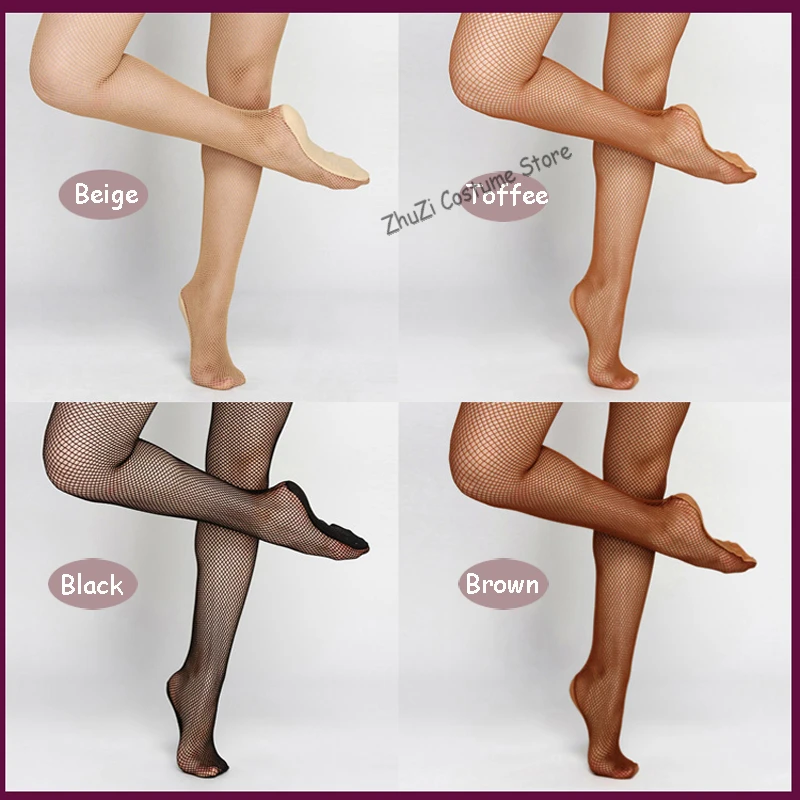 Professional Fishnet Tights ผู้หญิงละตินเต้นรำสุภาพสตรีห้องบอลรูม & Latin Dance เส้นด้ายยืดหยุ่นละตินถุงน่อง Pantyhose