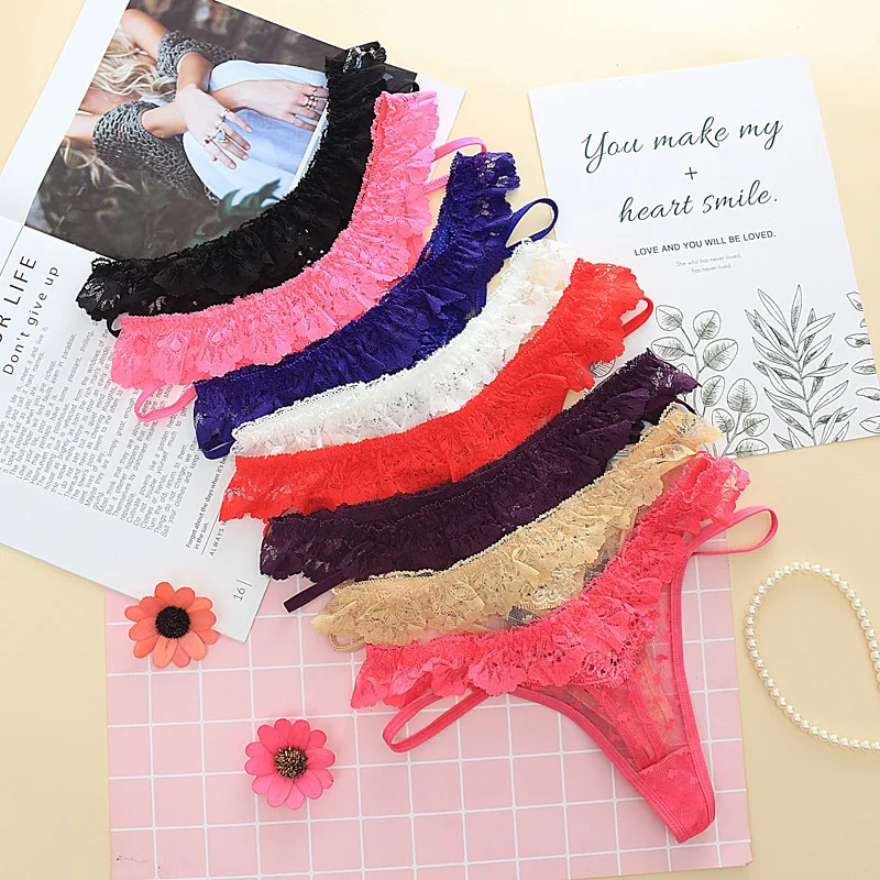 7color Gift beautiful lace leaves Women\'s Sexy lingerie Thongs G-string Underwear Panties Briefs Ladies T-back 1pcs/Lot js8008