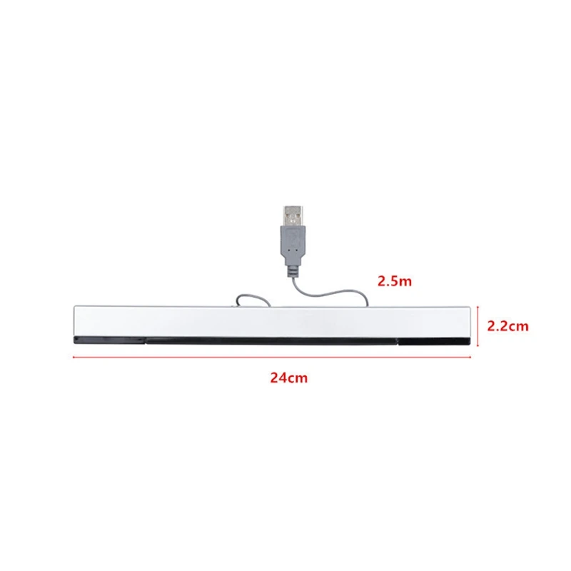 USB Wired Sensor Bar for WII Replacement Infrared IR Ray Motion Sensor Signal Receiver for Wii System with Stand