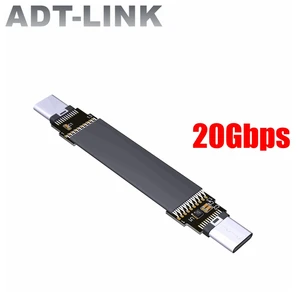Кабель USB 3.2 Type-C на Type-C 20 Гбит/с, 5 см-300 см, плоский ленточный кабель FPC EMI, экранированный кабель USB3.2 типа C «Папа-папа» 3A Gen2x2 20G.bps