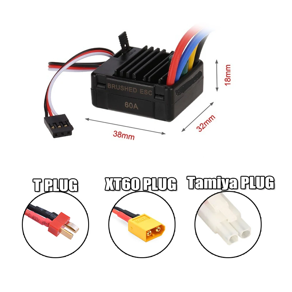 SURPASS HOBBY Combo 540 Brushed Motor 13T 17T 21T 23T 27T 35T 45T 55T 80T with 60A ESC for 1/10 RC Off-road Racing Car Truck