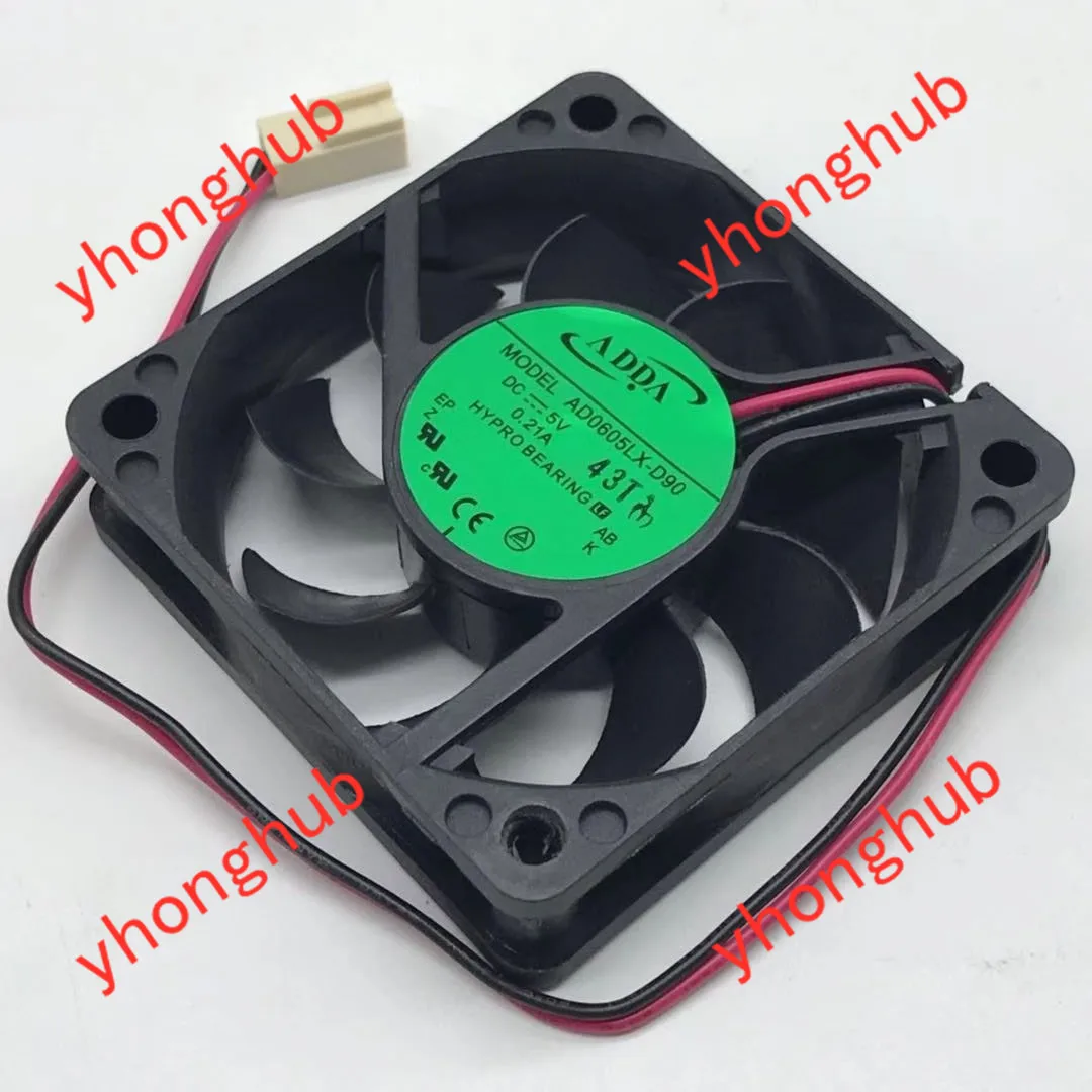 

ADDA AD0605LX-D90 DC 5V 0.21A 2-Wire 60x60x15mm Server Cooling Fan