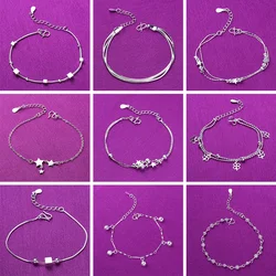 Bracelet de cheville plaqué argent pour femmes et filles, multi-styles, bijoux simples, mode, nouveau style, savoir chaud, haute qualité