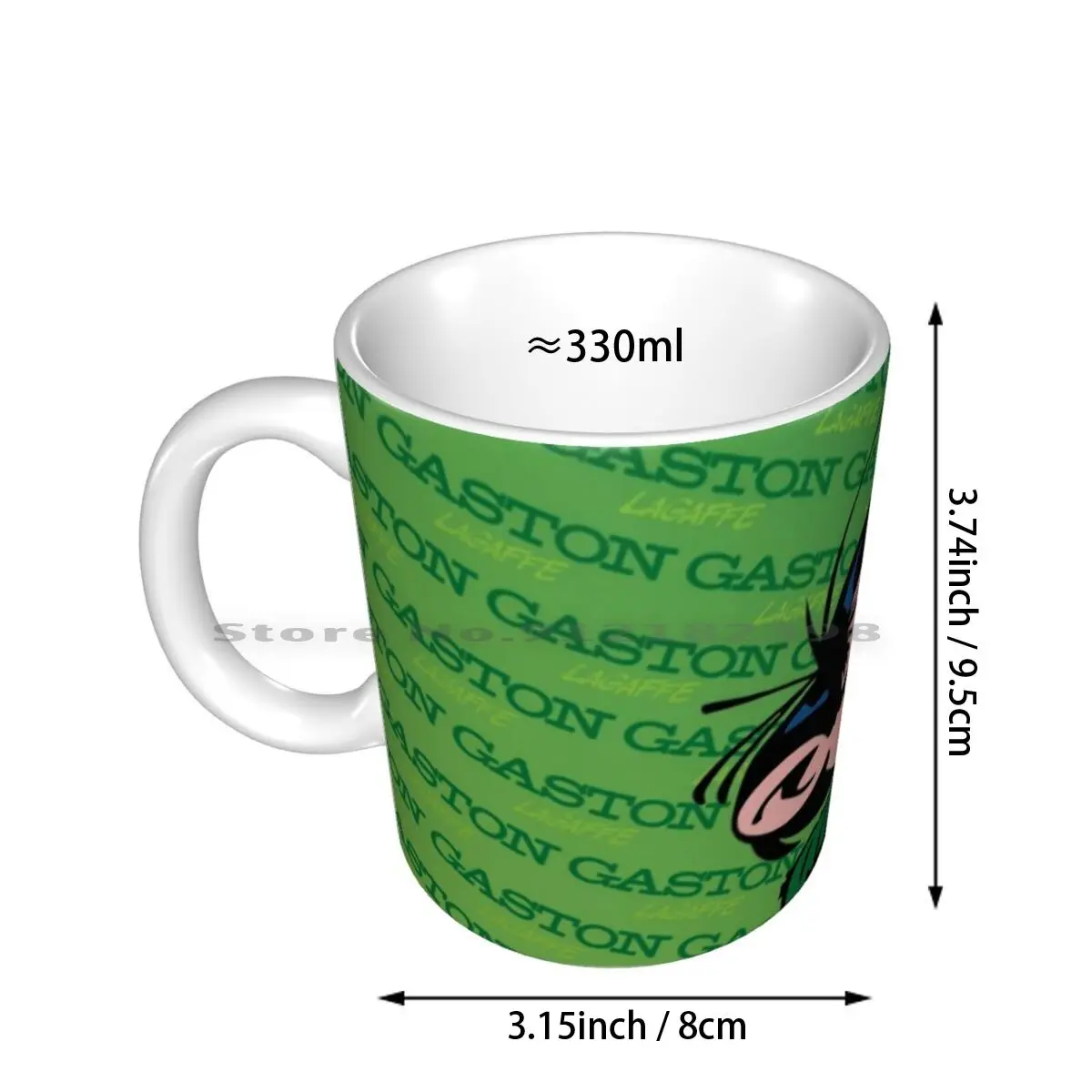 Gaston Lagaffe Face / Green Ceramic Mugs Coffee Cups Milk Tea Mug Gaston Guus Lagaffe Flater Guust Veronica Magazine Gids Guide