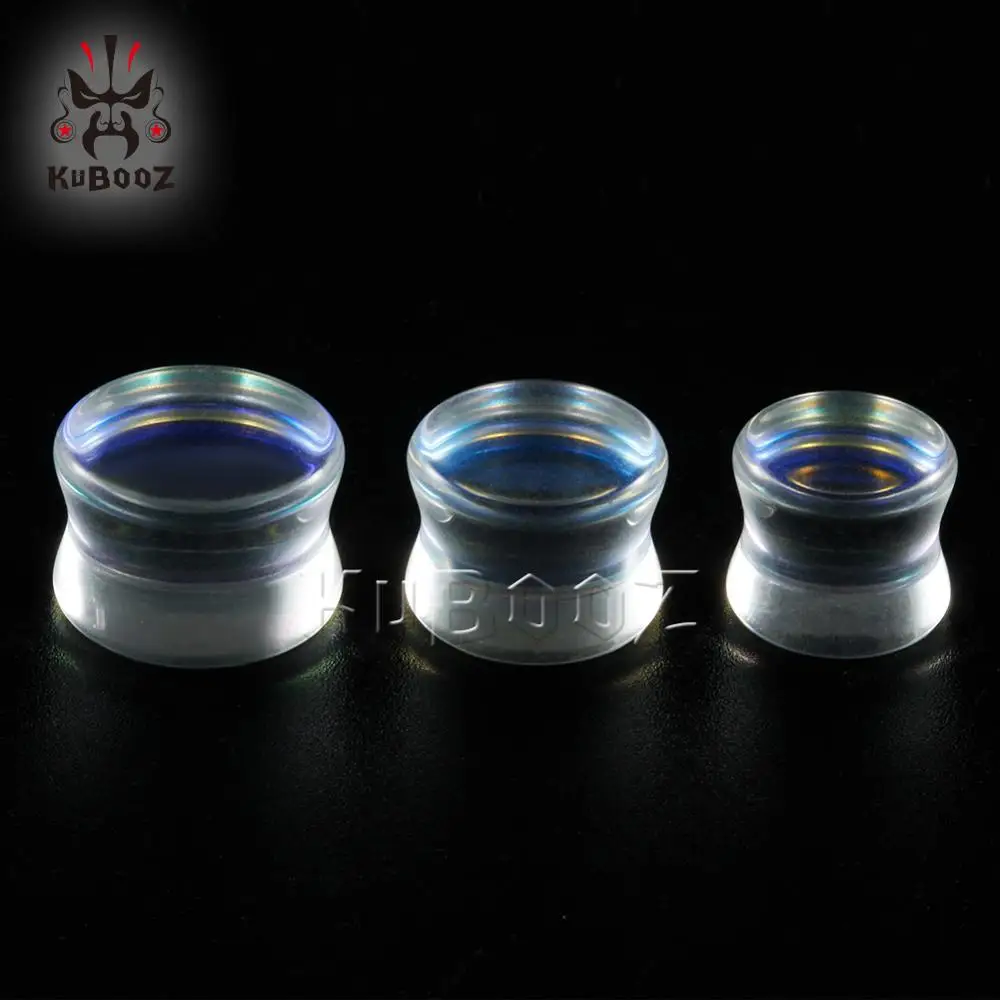 Wholesale Price Transparent Colorful Glass Piercing Ear Plugs Earring Tunnels Stretchers Studs Fashion Gift For Women Men 38PCS