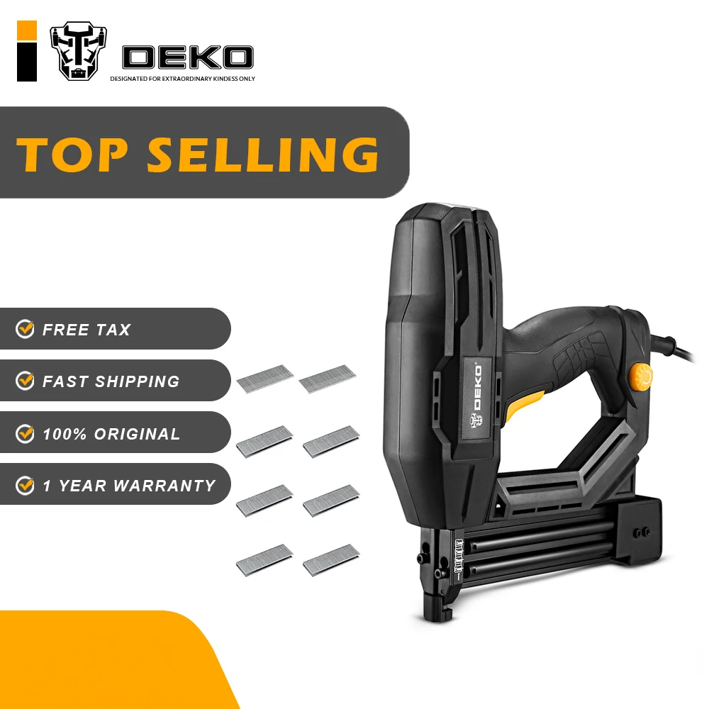 DEKO DKET02 Elettrico Tacker e Cucitrice Mobili Staple Gun per il Telaio con Punti Metallici e Lavorazione Del Legno Strumento