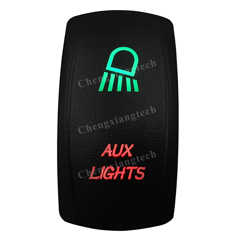 12V Green & Red Led Rocker Switch AUX LIGHTS 5 Pin SPST ON OFF for Boat Car Carling ARB NARVA RAV4 WD Hella Contura 4x4