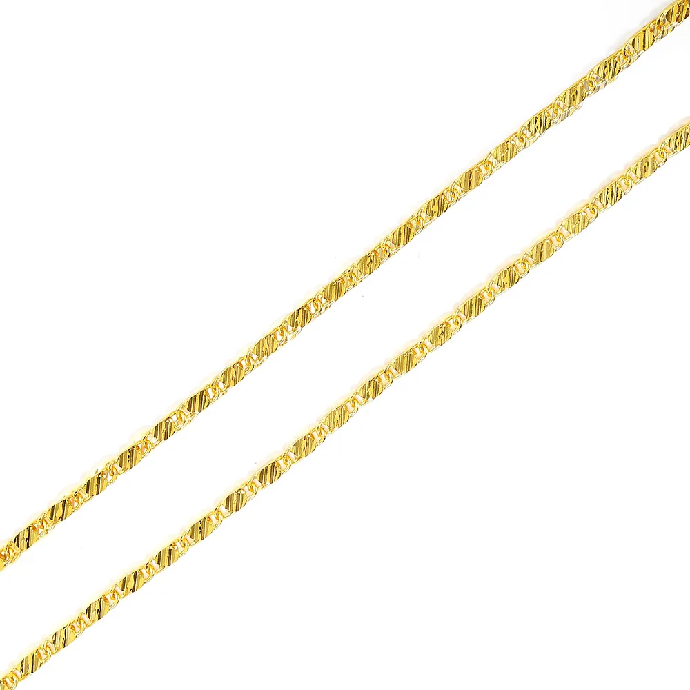 Gold Color Chains 2MM 40/45/50 55/60/65/70/75cm Women Necklace Jewelry Accessories Chain for Charm Pendants Men's Necklace