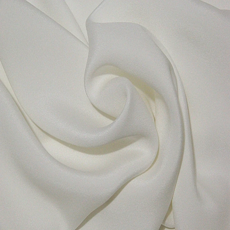 1 Meter 23 To 40 Mm Heavy Crepe De Chine Silk Fabric 100% Mulberry Silk Off White Color For Sample Testing