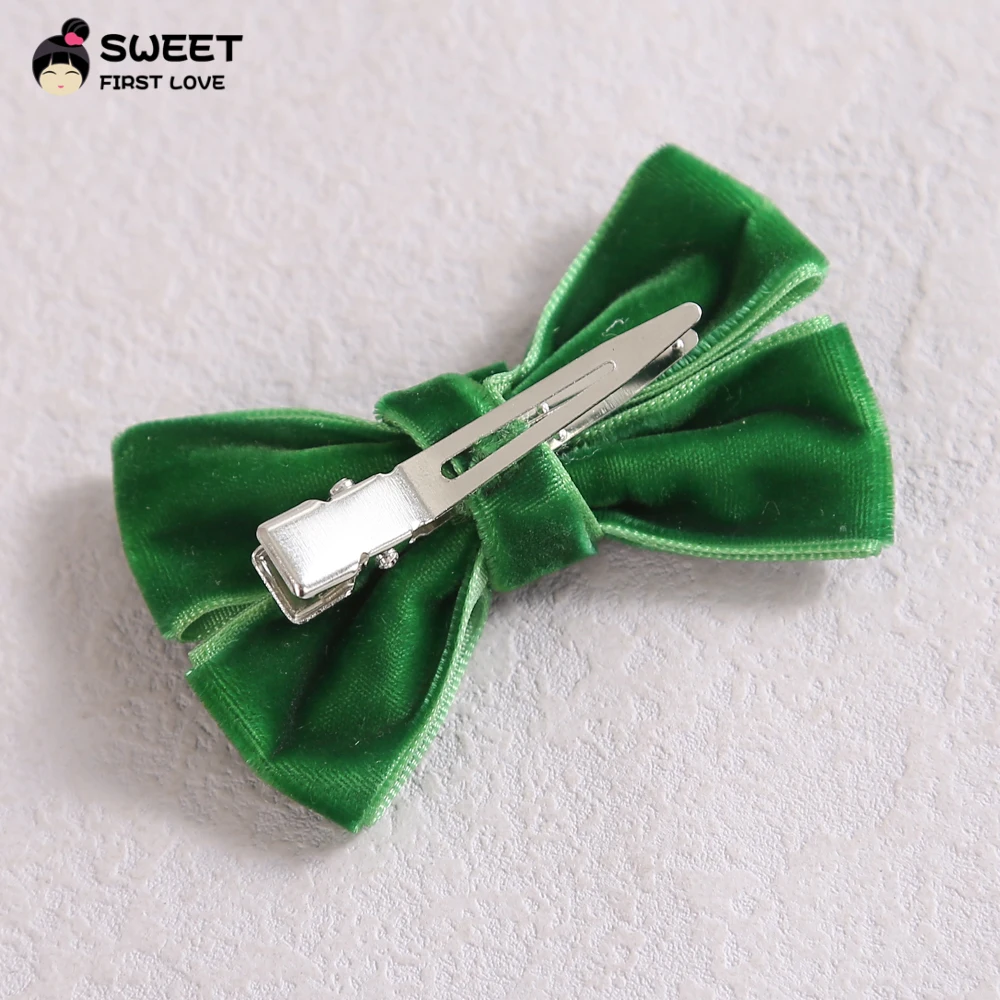 Velvet Candy Color Bow Knot Baby Hair Clips Sweet Hair Pins For Girls Children Headwear Fashion Baby Hair Accessories Gift