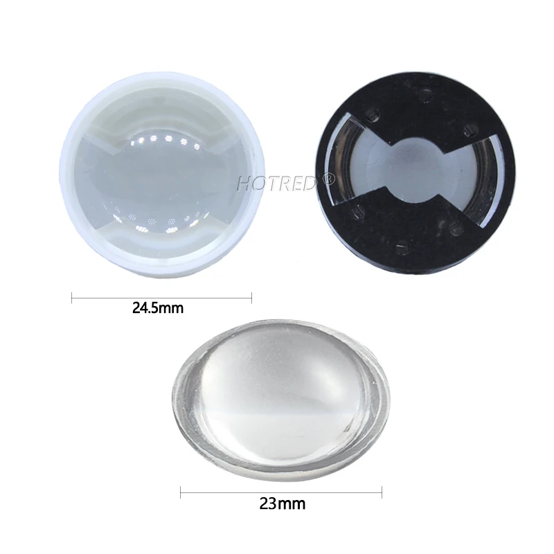 LED Lens 1W 3W 5W 23mm 24.5mm 60 Degree Optic Grade PMMA Lenses semi-circle Plano-convex For High Power Light Flashlight Lamp