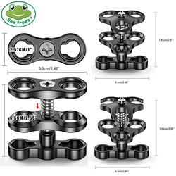 Ball Arm Clamp 3 Hole Camera Waterproof Case Tray Ball Joint Arm System Combination Clamp Diving Flashlight Holder 1 Inch