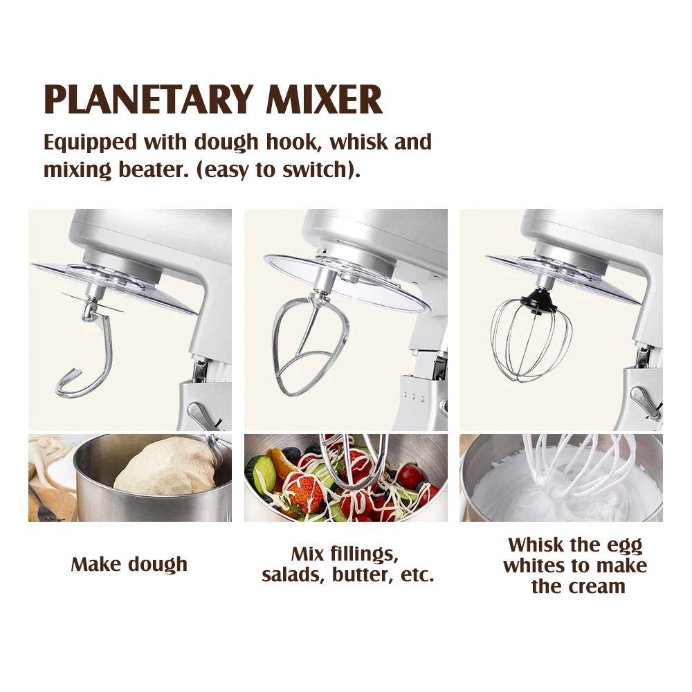 ITOP Professional Mixer Multifunctional Food Processor Sausage Stuffer Juicer Meat Dough Egg Mixing Meat Grinder Chef Machine