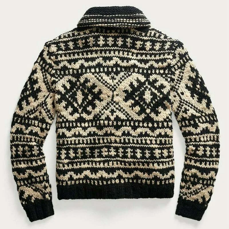 Men\'s Winter Sweater 2023 Autumn Casual Long Sleeve Jacquard Knitted Sweater M-3XL Oversized Sweaters Zipper Cardigan Men Coat