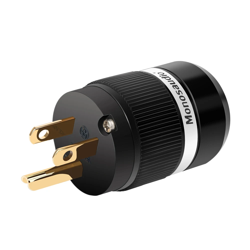 Monosaudio e101/100 high end cobre puro eua rede ac tomada de alimentação cabo conector alta fidelidade diy ac125v 15a parafuso bloqueio escudo